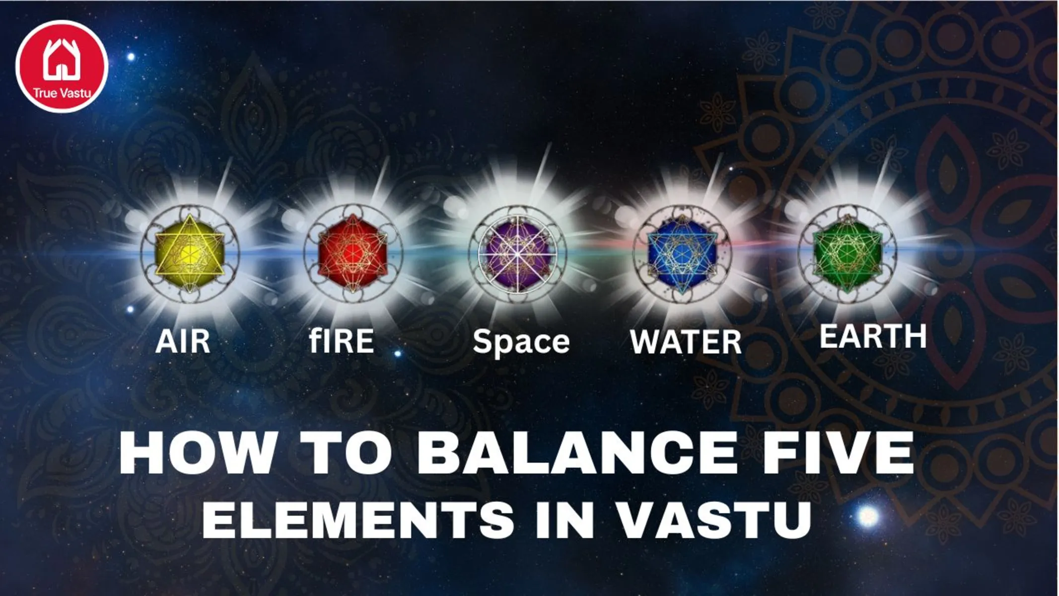 Illustration of balancing five elements in Vastu for a peaceful and energized home