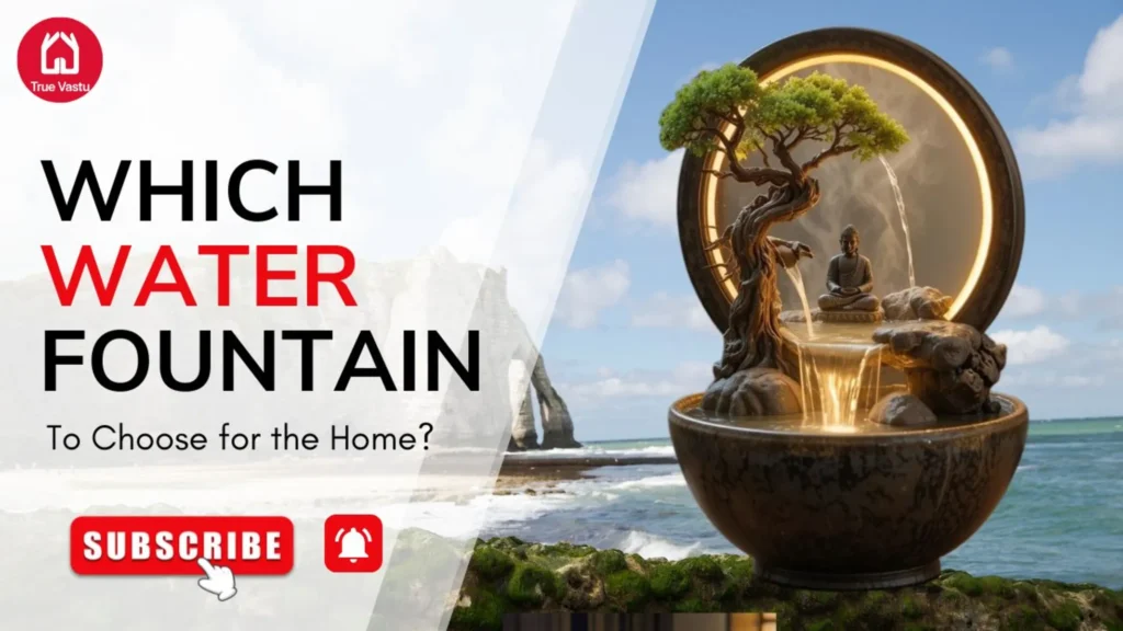 Indoor stone water fountain near entrance as per Vastu