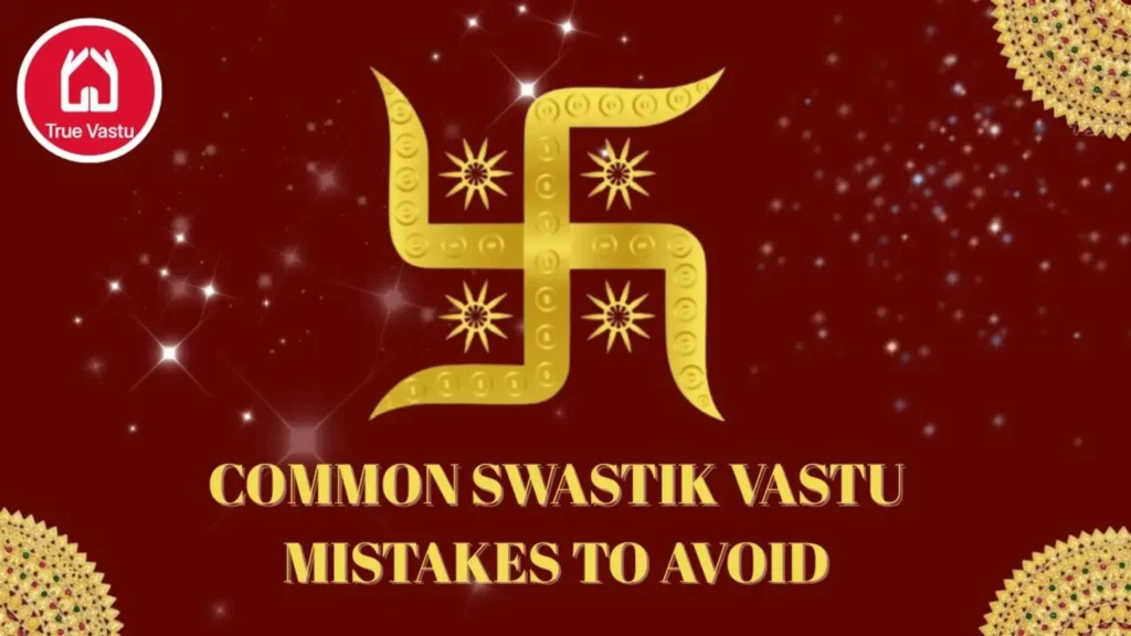 Vastu Swastik symbol on red background.