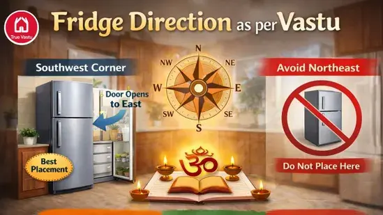 Fridge direction as per Vastu showing correct kitchen placement